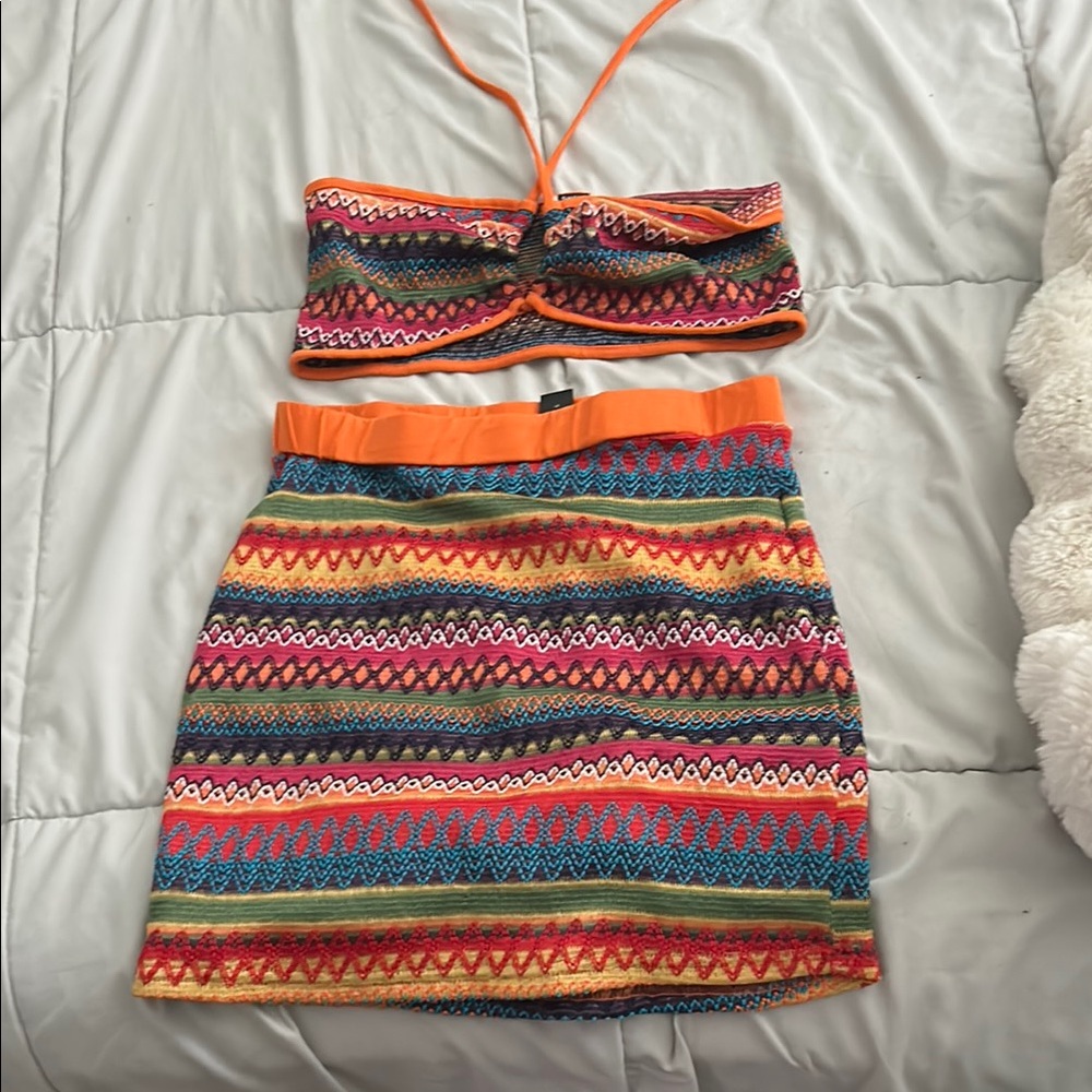 SHEIN Multicolor Boho Two-Piece Set